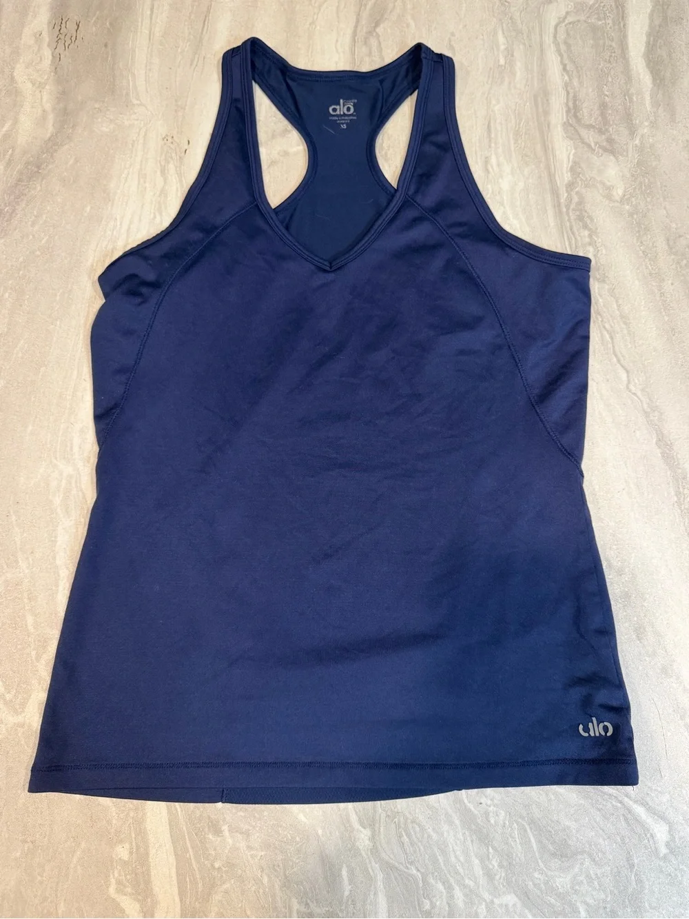 ALO Yoga Navy Racerback V-Neck Tank